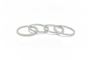 sterling silver hammered stacker rings