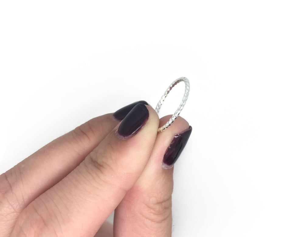 sterling silver simple stacker rings, twisted texture