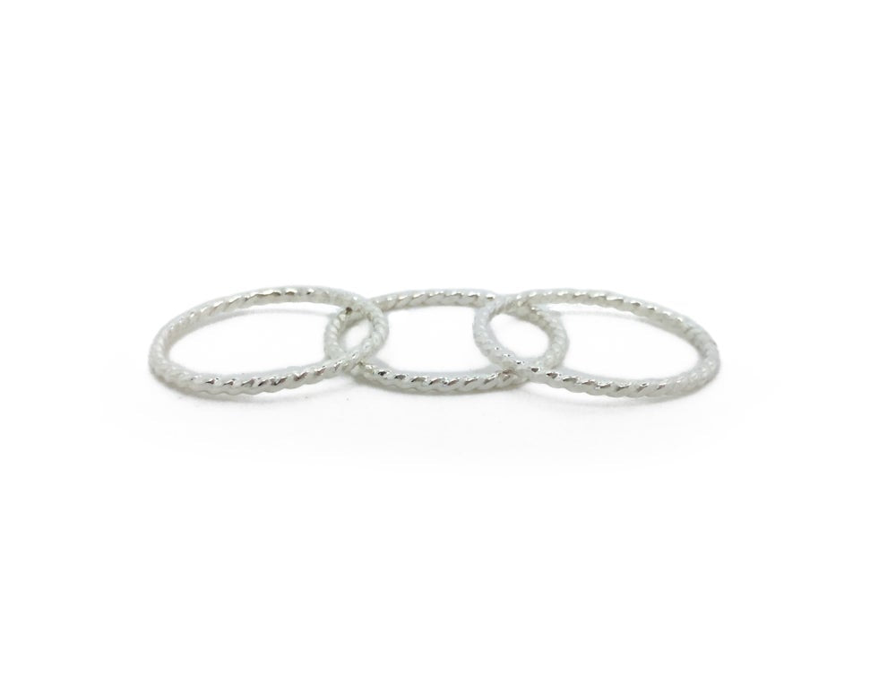 sterling silver twisted stacker rings