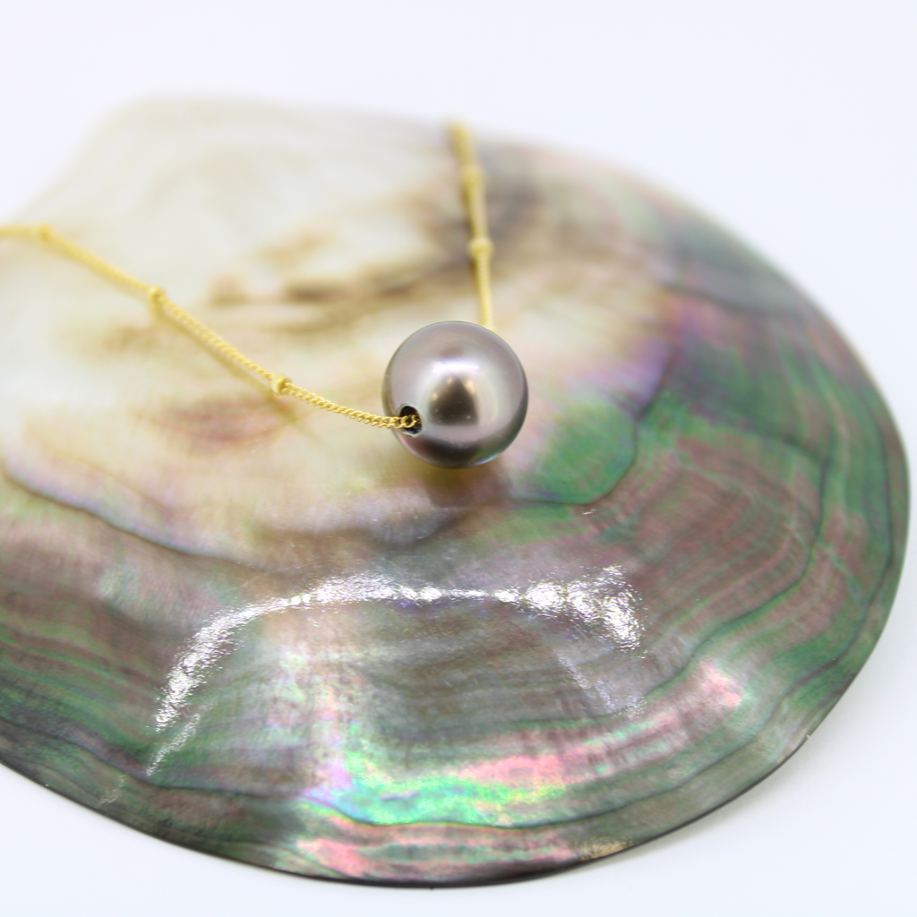 Tahitian pearl necklace on 14k gold fill by Brianne & Co.