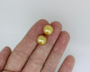14k Gold Golden South Sea Pearl Stud Earrings