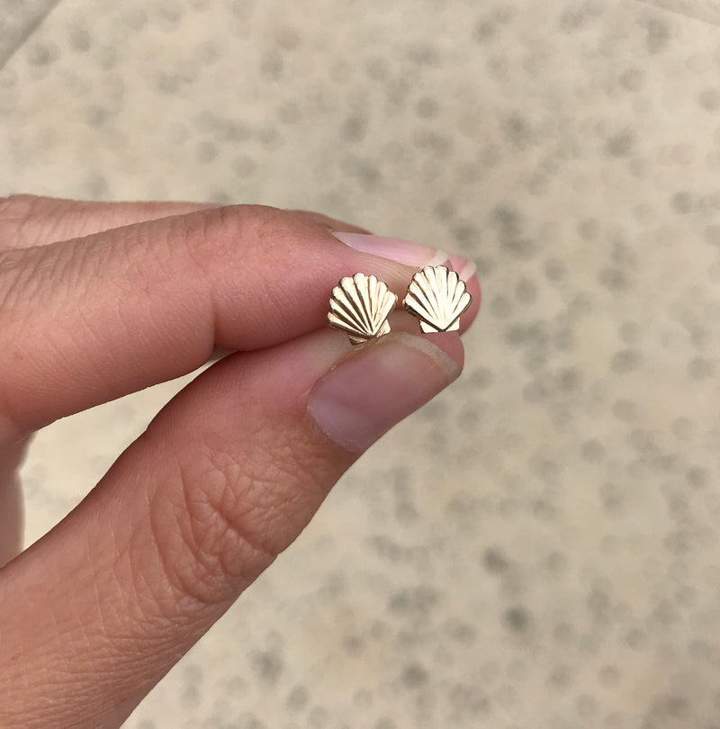 Gold Fill Tiny Shell Studs