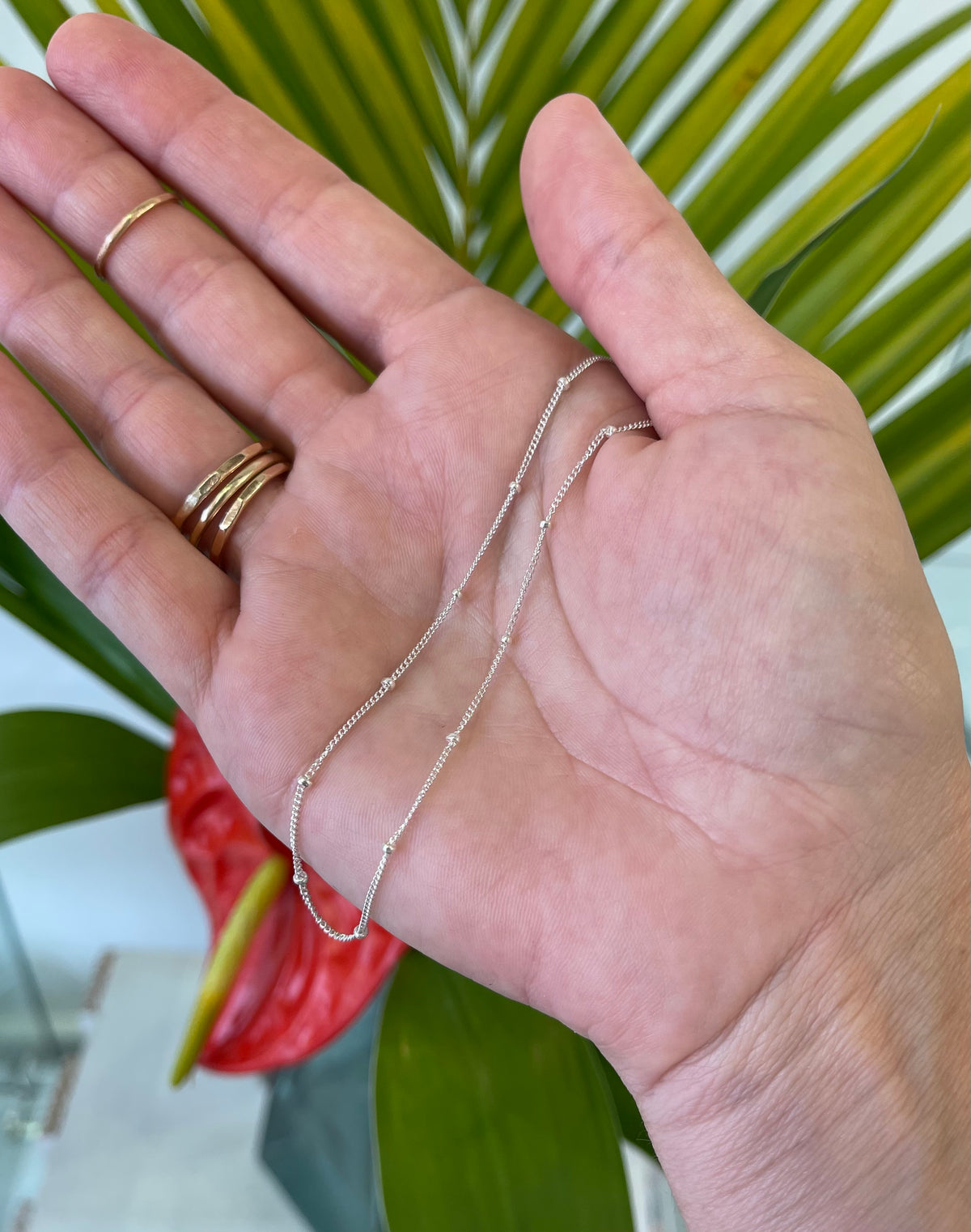 Sterling Silver Dainty Satellite Chain