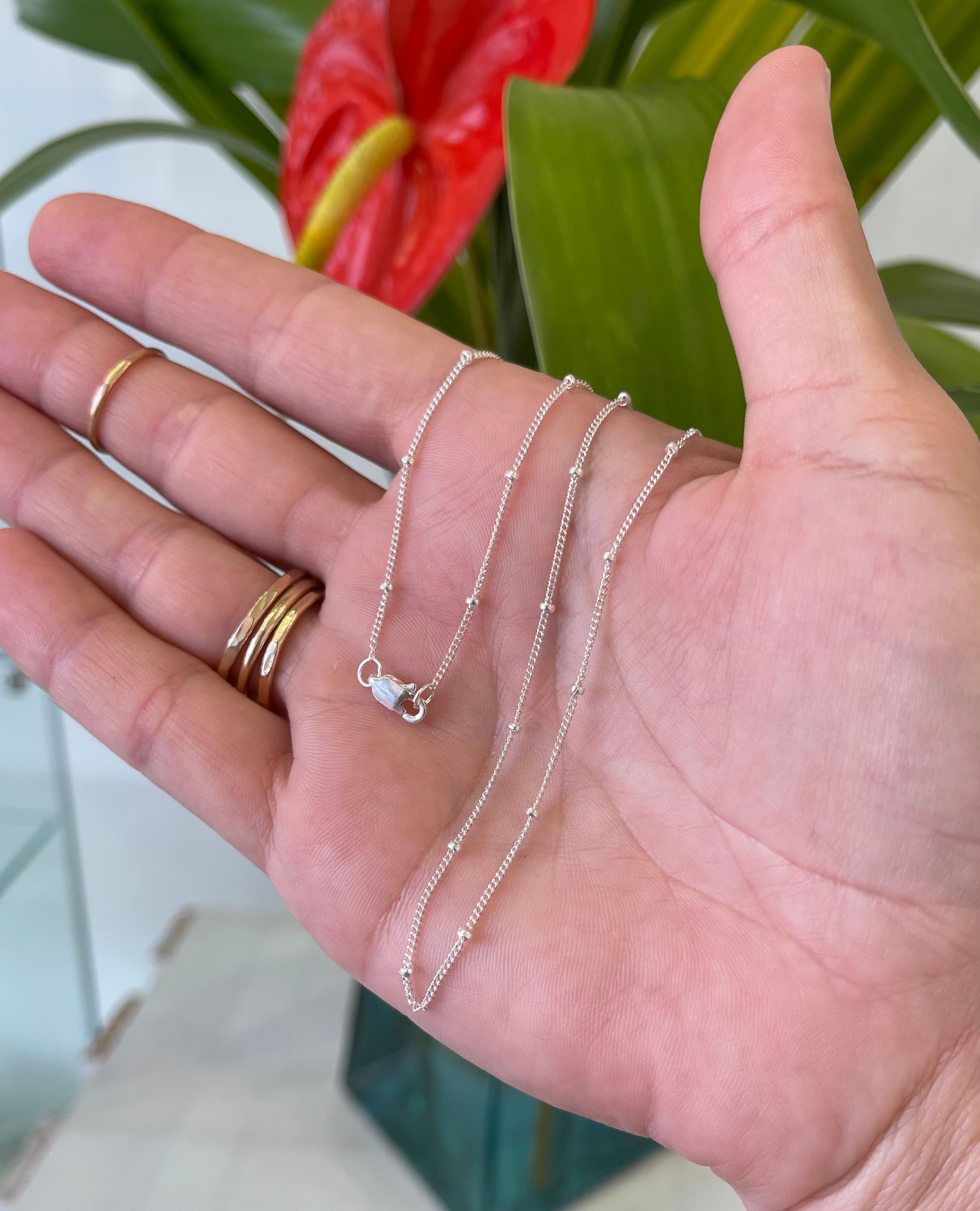 Sterling Silver Satellite Chain w/ 1.8mm Beads Brianne & Co.