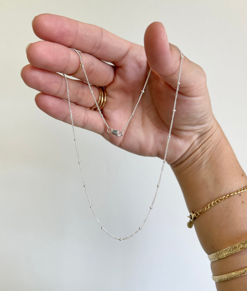 Sterling Silver Satellite Chain w/ 1.8mm Beads