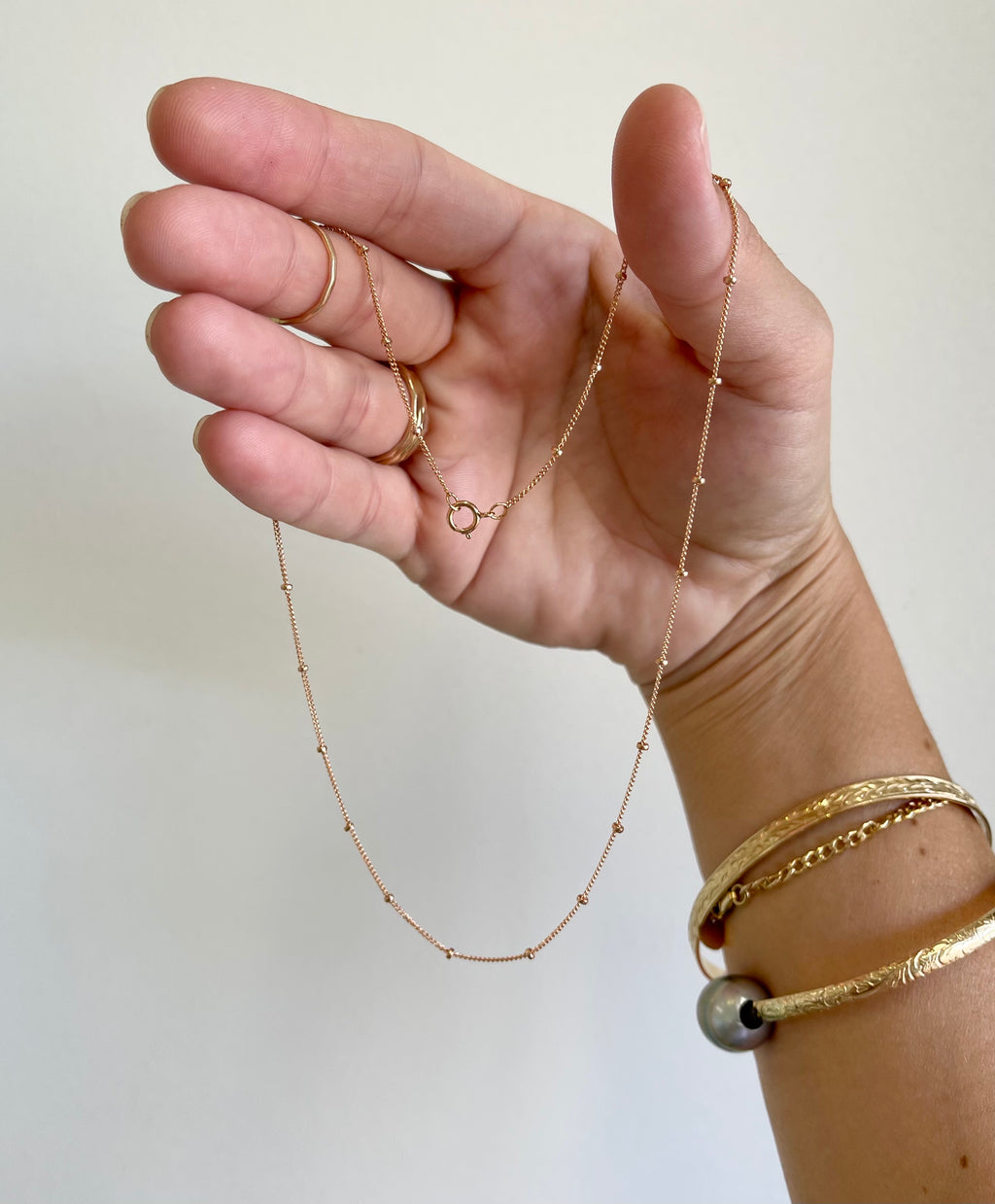 Rose Gold Satellite Chain w/ 1.8mm Beads
