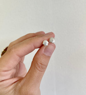 Sterling Silver Tiny Shell Studs