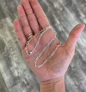 Sterling Silver Thick Paper Clip Chain