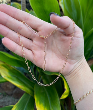 Rose Gold Fill Thick Paper Clip Chain